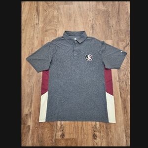 Colosseum Gray and Maroon Polo Shirt with Logo